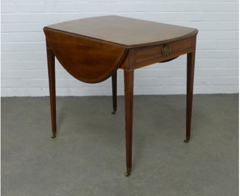 A mahogany and satinwood crossbanded pembroke table of typical design, 108 x 73 x 84cm. 