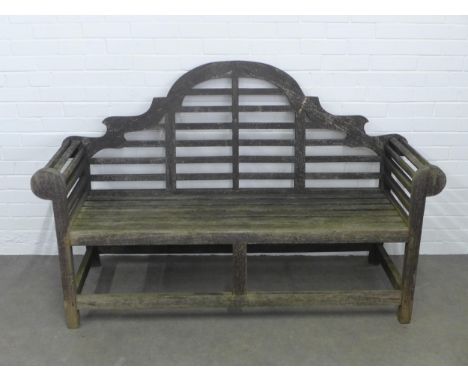 Lutyens style garden bench, 156 x 104cm.
