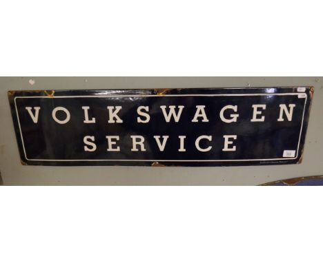 Original enamel sign - Volkswagen Service - Approx size: 92cm x 24cm 