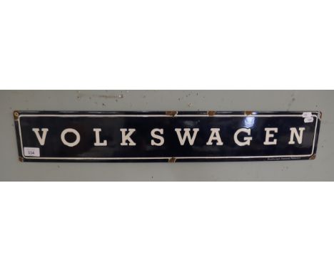 Original enamel sign - Volkswagen - Approx size: 75cm x 12.5cm