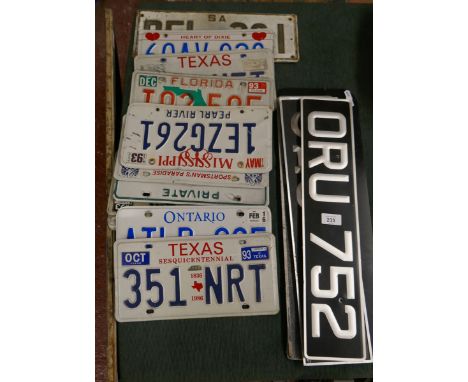 Good collection of American and English vintage licence plates