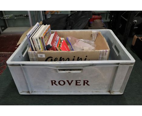 Automobilia to include ephemera and original Rover crate