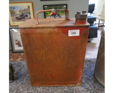Vintage petrol can in red 