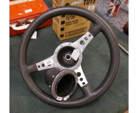 1950s Moto-lita steering wheel including Vauxhall boss and mini boss 