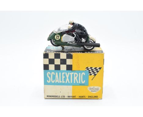 Boxed Scalextric Hurricane B2 motorbike and sidecar. Untested but displays well. There is a small crack to the windshield. 