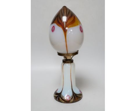 An Aldo Nason Murano glass lamp and shade, 37cm tall