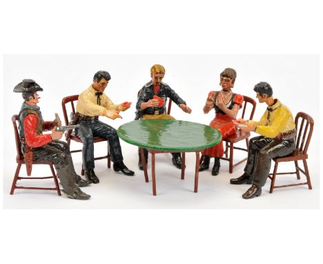 Minimen - The Old West Range - 'Saloon Card Table Vignette'. Designed by Jack Updyke (also of Figarti Miniatures). Conditions