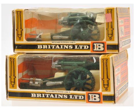 Britains - A Pair of Boxed Heavy Howitzers. Comprising: 2 x Set No. 9740 '18" Heavy Howitzer' (1978 versions). Conditions gen