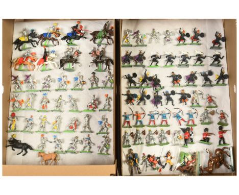 Britains Deetail &amp; Others - A Group of 'Knights &amp; Turks' Figures. Also includes other plastic figures. Conditions gen
