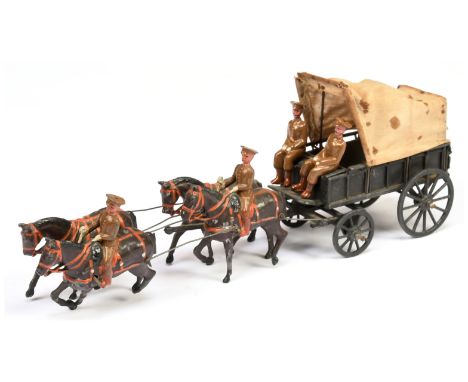 Britains - Set 145a 'Royal Army Medical Corps Ambulance (Service Dress)'. 1920 version. Conditions generally appear Fair to G