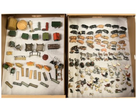 Britains, JoHillCo &amp; Other Makers - A Group of Farm Accessories &amp; Animals. Conditions generally appear Fair to Good o
