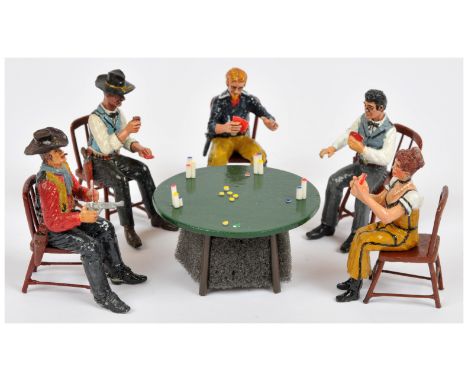 Minimen - The Old West Range - 'Saloon Card Table Vignette'. Designed by Jack Updyke (also of Figarti Miniatures). Conditions