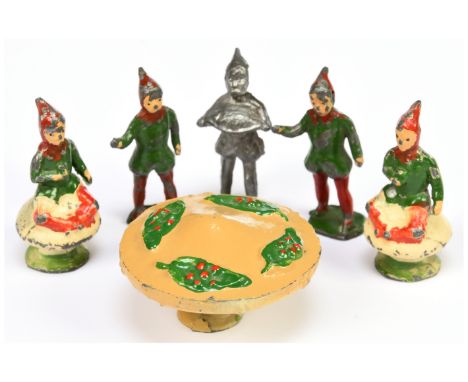 A. Barrett &amp; Sons - A Group of Figures Etc From the Pixieland Series. Comprising: 3 pixie figures (one unpainted) with to