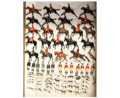 Britains &amp; Other Makers - A Large Group of 'Hunting' Series Figures. Appear to be from various sets, probably pre &amp; p