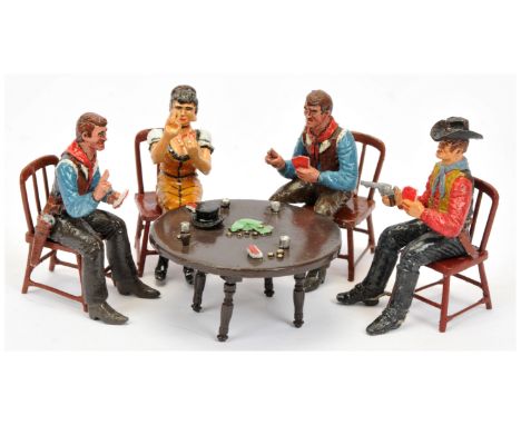 Minimen - The Old West Range - 'Saloon Card Table Vignette'. Designed by Jack Updyke (also of Figarti Miniatures). Conditions