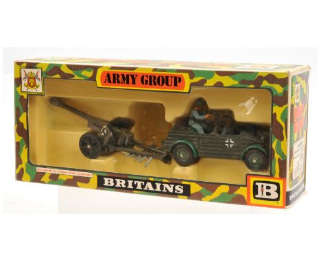 Britains Army Group - Set No. 9788 'Kubelwagen &amp; German Field Gun', Boxed. Includes ammunition still on sprue. Condition 