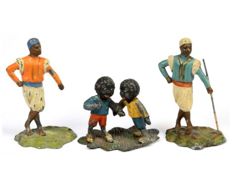 Heyde - A Pair of Arab Boys Standing &amp; A Pair of African Boys. 60mm scale, solid figures. Circa 1900. Made by Georg Heyde