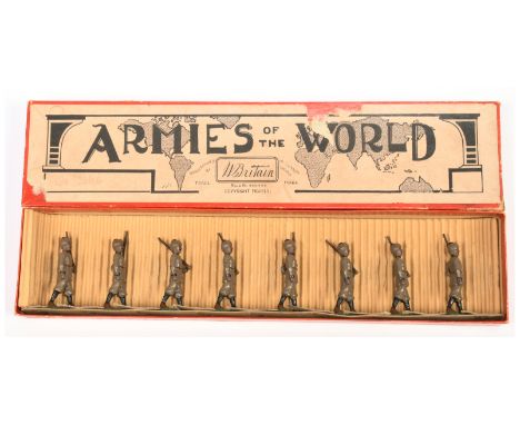 Britains - Set 1621 'Indian Army, 12th Frontier Force Regt.', Boxed. 1938 version. Conditions generally appear Good Plus to E