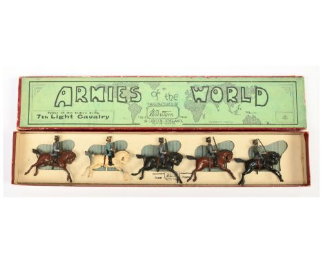 Britains - Set No. 45 'Types of the Indian Army - 7th Light Cavalry', Boxed. 1933 version. Conditions generally appear Fair t