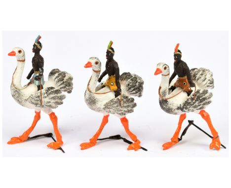 Heyde - From Ostrich Racing Set. 80mm solid figures (total height), circa 1900. Made by Georg Heyde &amp; Co., Dresden, Germa