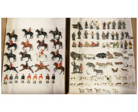 Britains &amp; Other Makers - A Group of Animals &amp; Figures (Farm &amp; Hunting). Conditions generally appear Fair to Exce