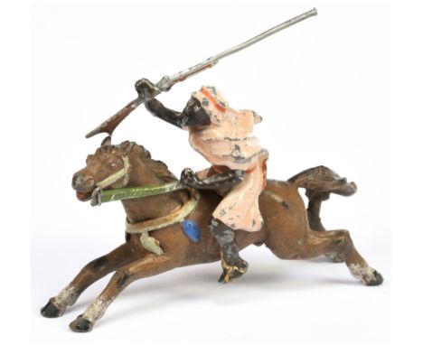 Heyde - Bedouin Fighter on Horseback. Approx. 65/70mm scale, solid figure. Circa 1900. Made by Georg Heyde &amp; Co., Dresden