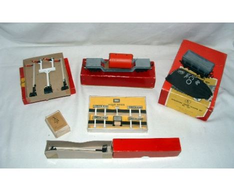 TRIX TTR - 176 Station Notices and  761 Yard Lamp (Mint Boxed) - 678 Weltrol Wagon with Boiler Load (Good Boxed) - 766 Operat