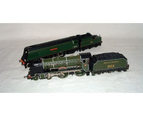 HORNBY 2 x SR/BR(S) Locomotives - R057 SR Olive Green Schools Class 4-4-0 'Charterhouse' (Near Mint) and a renumbered/renamed