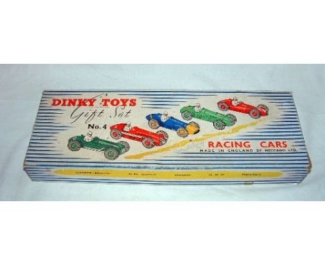 DINKY Toys Gift Set No 4 comprising 23f Alfa Romeo, 23g Cooper - Bristol, 23h Ferrari, 23j HWM and 23n Maserati - all the Car