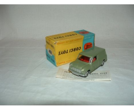 CORGI 450 Green Austin Mini Van with Silver grille and Red interior.Excellent Boxed with leaflet.