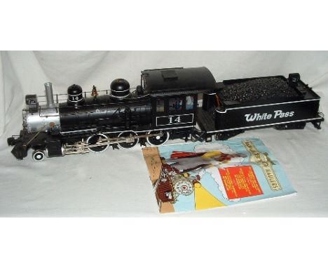 BACHMANN ARISTOCRAFT G Scale W&PY White Pass 4-6- 0 and 4 axle Tender with operating Lights, smoke and speed synchronised sou