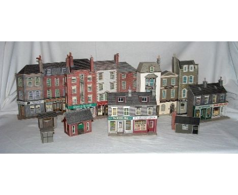4  x Boxes of mostly Metcalfe and Superquick Buildings including Stations, a large Engine Shed, Goods Shed, Church and backgr