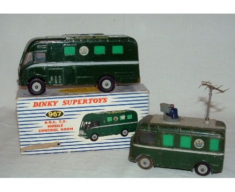 DINKY Toys  x 2 - 967 BBC TV Mobile Control Room  (Good in a Box base missing one end and Good Lid) and 968 BBC TV Roving Eye