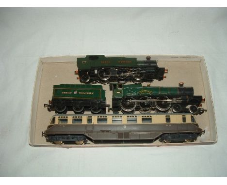 HORNBY/LIMA/AIRFIX 3 x GWR Models - Hornby R759G Green 4-6-0 'Albert Hall' (Good) - Lima 205132 Chocolate/Cream Railcar (miss