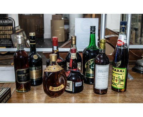 Collection of Wines, Spirits &amp; Liqueurs, comprising Grand Marnier, Dimple Whiskey, Tia Maria, Three Barrels Brandy, Marte