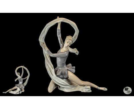 Nao Figure Depicting a Ribbon Dancer, height 13" x 12".