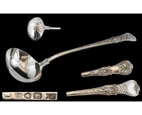George IV Superb Quality Sterling Silver Ladle of Excellent Design and Proportions, Heavy Gauge. Hallmark London 1827, Makers