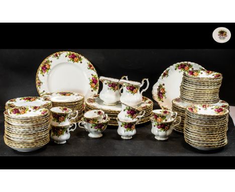 Quantity of Royal Albert 'Old Country Roses' Dinner/Tea Service, comprising 9 dinner plates 10" diameter, 14 x 8" cake/sandwi