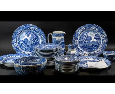 Collection of Copeland Spode Italian Porcelain, comprising 4 x 10.5" plates, 9 x 9" plates, 9 x 7.5" plates, 7 x 5.75" bowls,