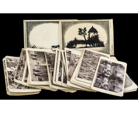 Box of Postcards In An Old Primeros Fine Cigars Box. Various Scenes / Subjects. Includes Blackpool, Edinburgh, Forth Rd Bridg