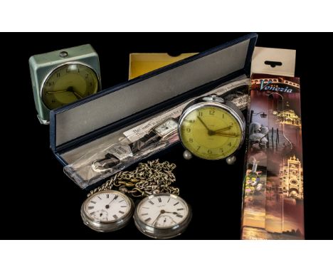 Collection of Watches, including a Murano flower watch, Avantino leather strapped watch, a Smith's Travelling Alarm Clock in 