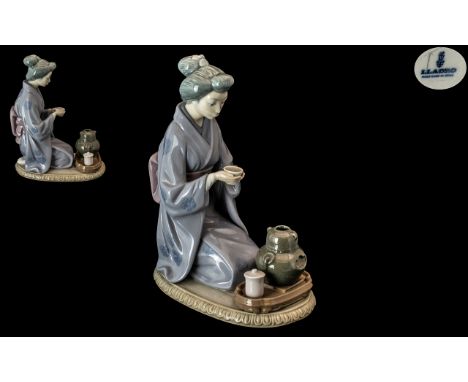 Lladro - Hand Painted Porcelain Figure ' August Moon ' Model No 5122. Issued 1982 - 1993. Height 8.5 Inches - 21.25 cms. 1st 