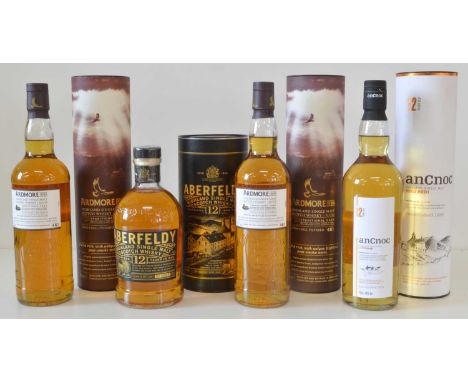 Highland Malt Scotch Whisky 4 bottles Highland Malt Scotch Whisky all in Presentation Tubes comprising: 1 bottle Aberfeldy 12
