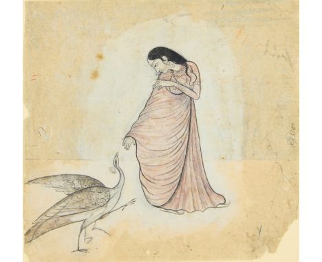 A preparatory sketch for an illustration to a ragamala series : Kakubha ragini Pahari school, north India, late 19th centuryi