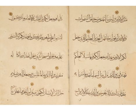 Juz 25 from a large 30-part Qur'an,  Provincial Mamluk or Ilkhanid, 14th centuryArabic manuscript on paper, 31ff., with 5ll o