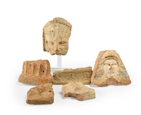 Six terracotta relief fragments Circa 4th-1st Centuries B.C. and Later Including a fragmentary Hellenistic terracotta female 