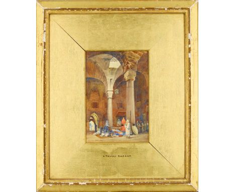 Tristram Ellis, British 1844-1922-A Tripoli Bazaar; and The Kadisha, Tripoli, 1880; watercolours, both measuring 46 x 54 cm (