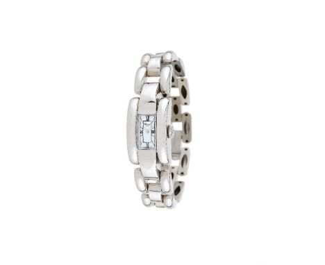 Chopard, La Strada, Ref. 433 1,   Lady's 18 carat white gold bracelet watch, no. 508734 41/7396, circa 1990   Movement: Quart