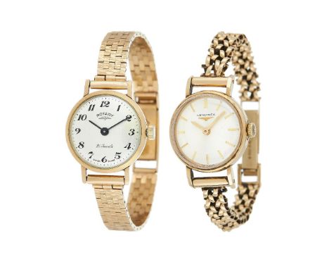 Longines, Lady's 9 carat gold bracelet watch, no. 50887, circa 1966   Movement: Cal. 410, manual wind, 17 jewels   Case: 9 ca