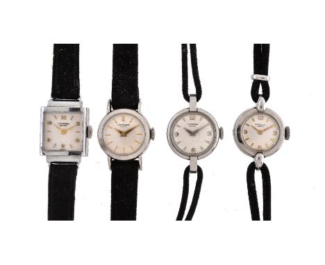 Four lady's Universal stainless steel wristwatches, to include: Universal, ref. 25515 2, a lady's stainless steel wristwatch,